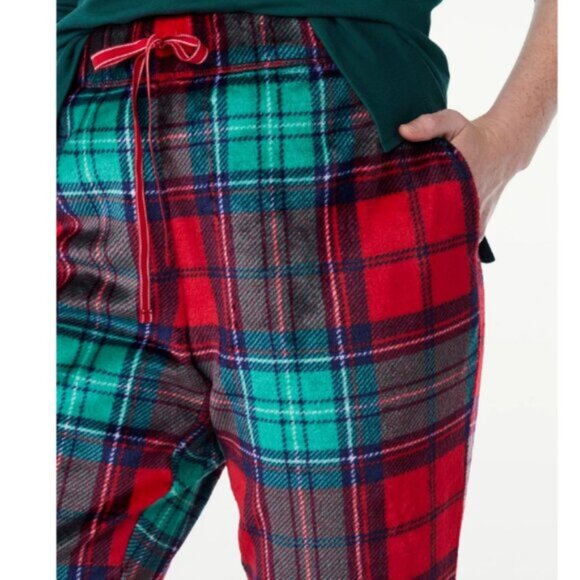 NEW 22W-24W 3X Women's Super Soft & Plush Plaid Sleep Joggers w/Pockets - Picture 1 of 4